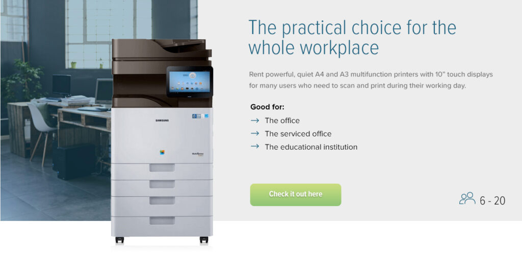 Printer rental - Rent a printer ⇒ (Page Price = 0.00 )